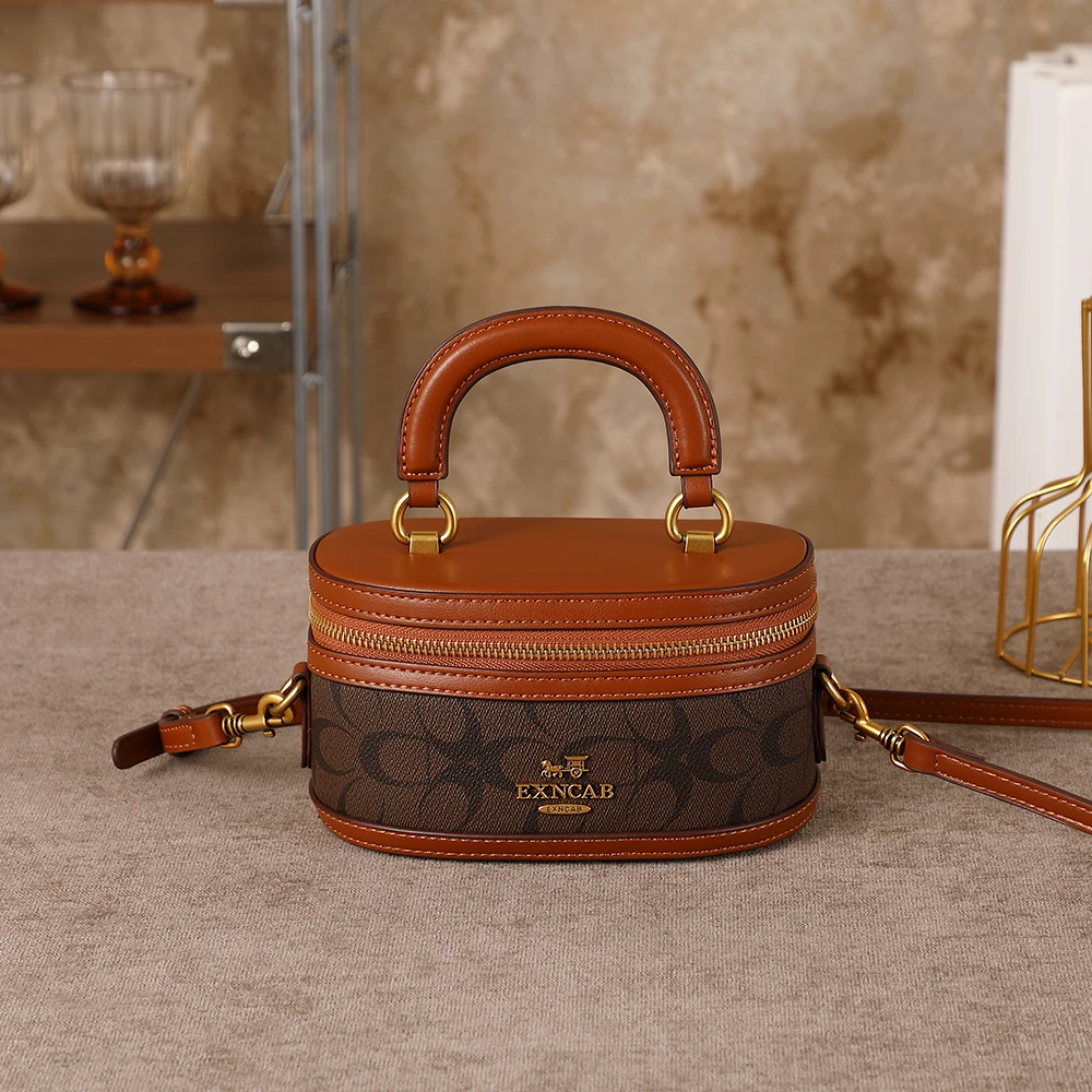 Light Luxury Niche Design Lunch Box Bag, Fashionable Contrasting Color Water Bucket Bag, 2025 New Single Shoulder Crossbody Hand - view 2