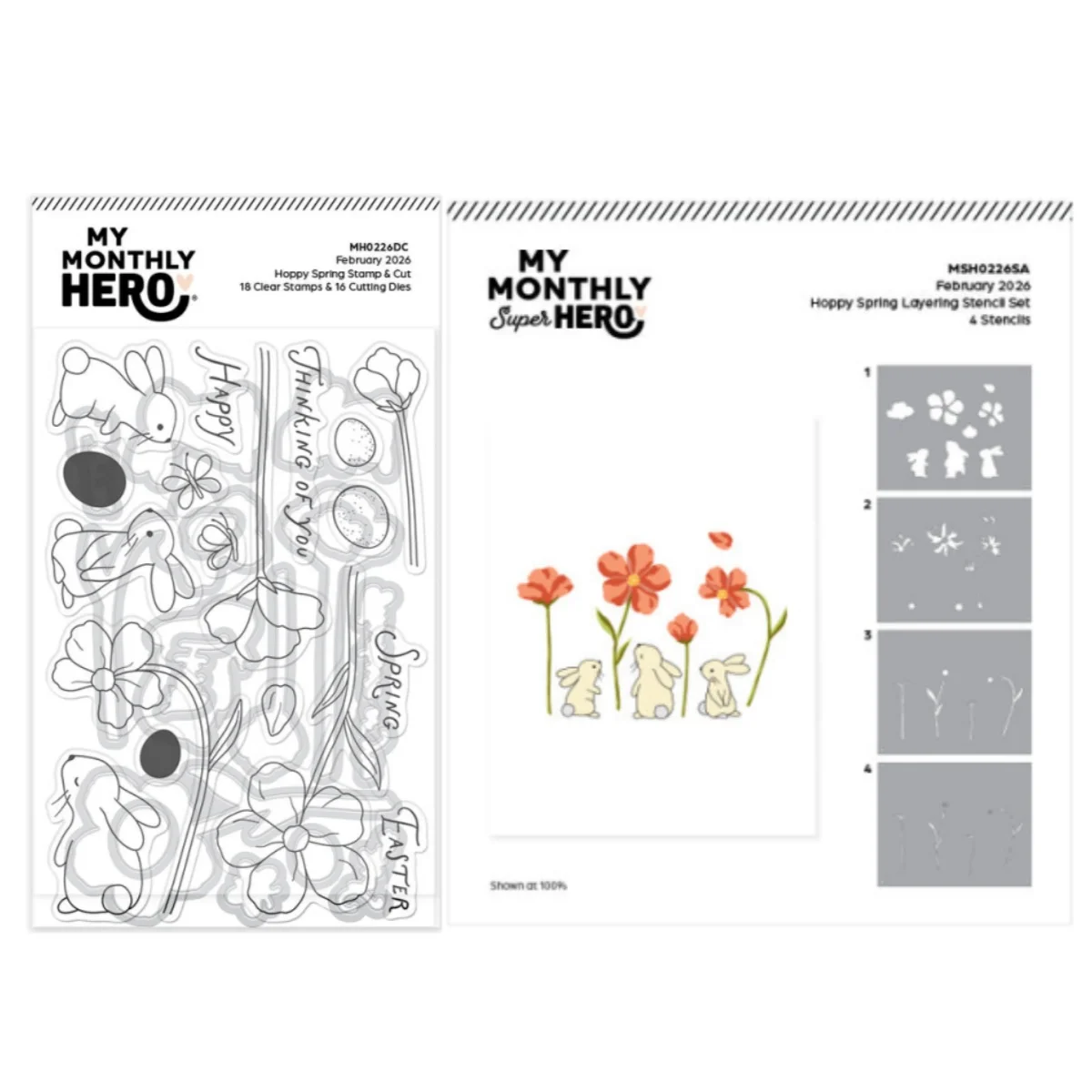 

Bunny Trio Spring Flowers Wildflowers Grass Metal Cutting Dies Clear Stamps Stencil for DIY Scrapbook Paper Easter 2026 New