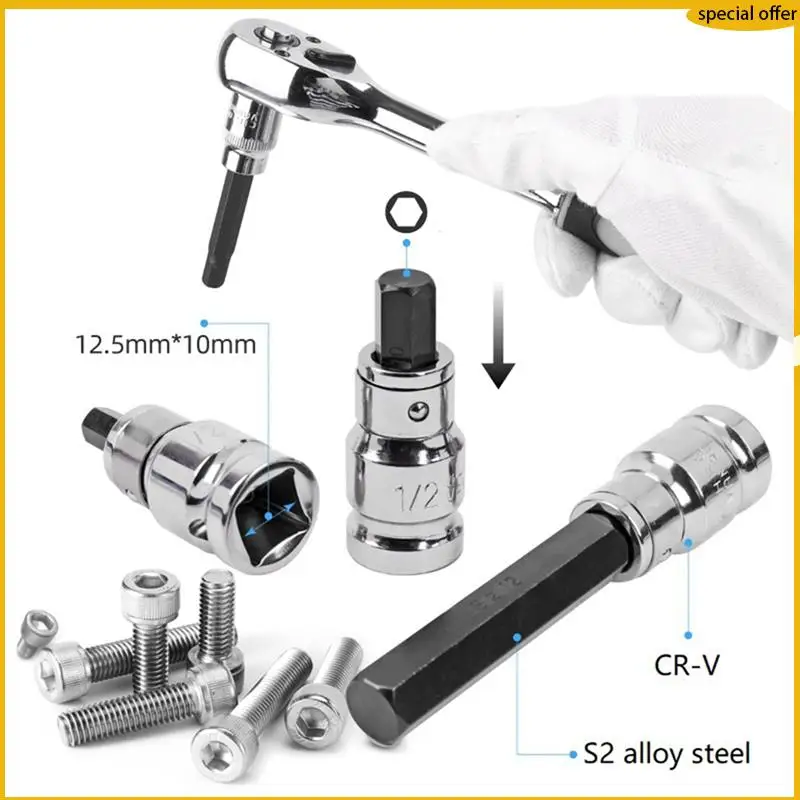 

A50I 15 Piece Hexagon Socket S2 Screwdriver Head Black & Silver Hexagon Star Screwdriver Set