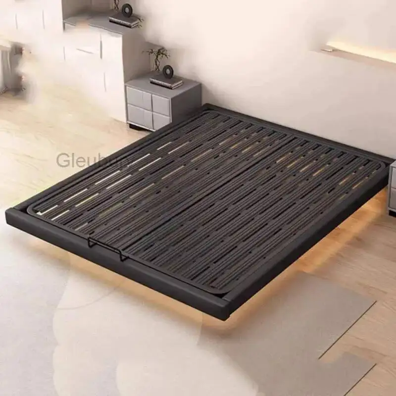 Bed Frame King Queen Size Bedroom Modern Luxury Black Bed Frame Metal Lounge Cama Elastica Pula Space Saving Furniture