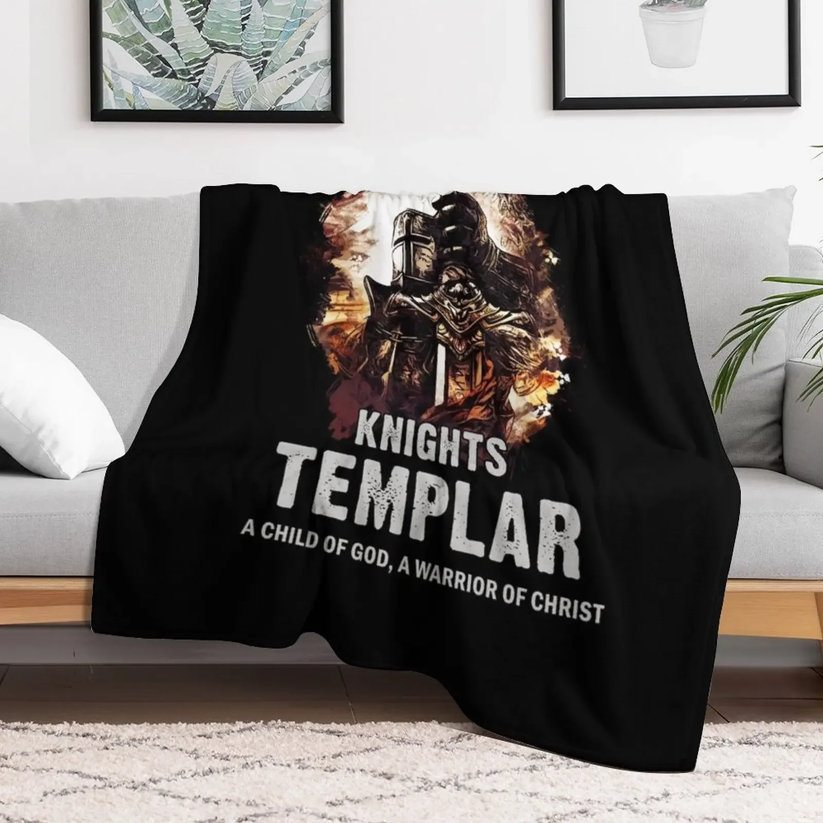 Knights Templar Motto A Child of GOD a Warrior of CHRIST Throw Blanket for babies cosplay anime Soft Beds For Sofa Thin Blankets