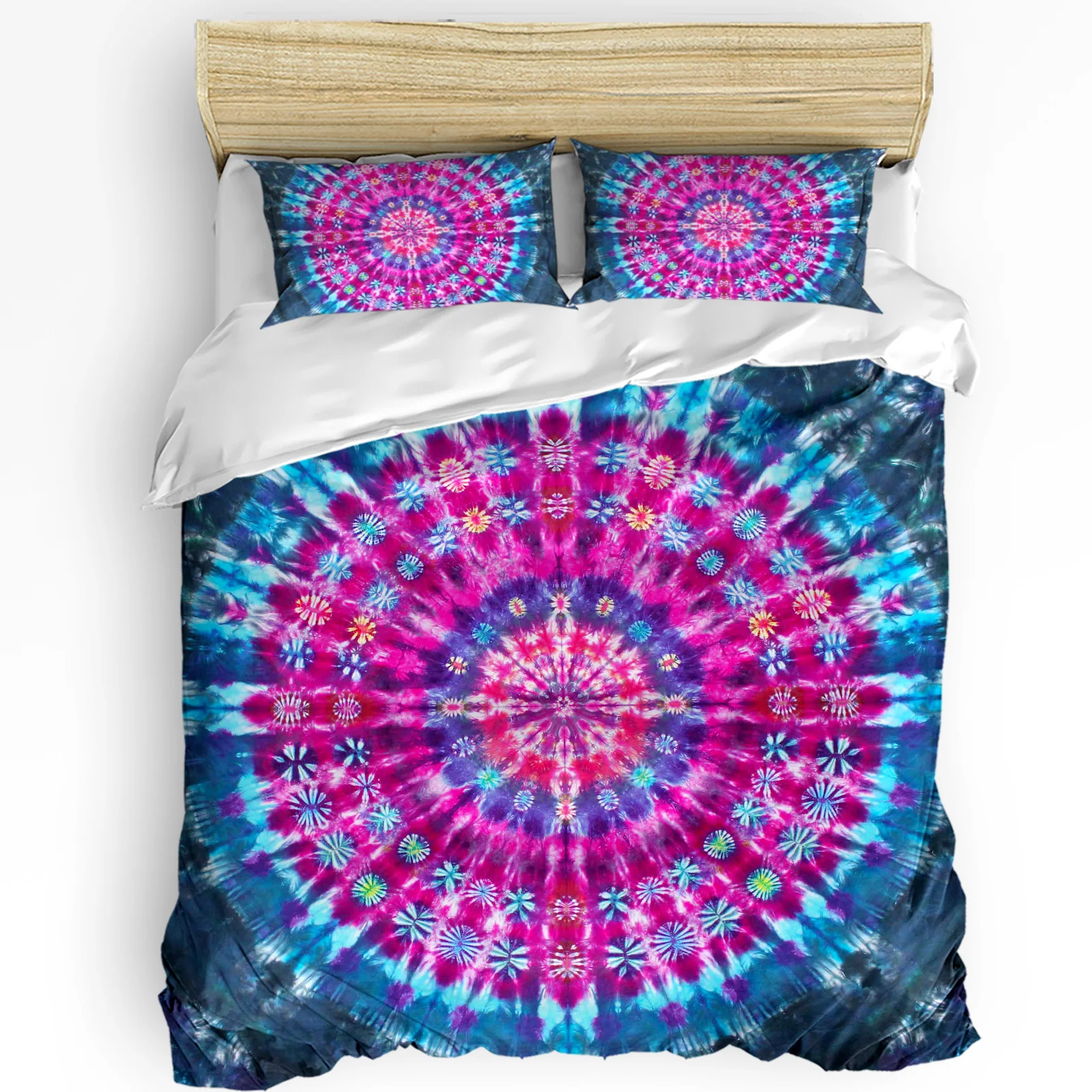 Color Retro Tie-Dye 3pcs Duvet Cover Set Pillow Case Bedroom Single Double Bed Comforter Bedding Set Quilt Cover