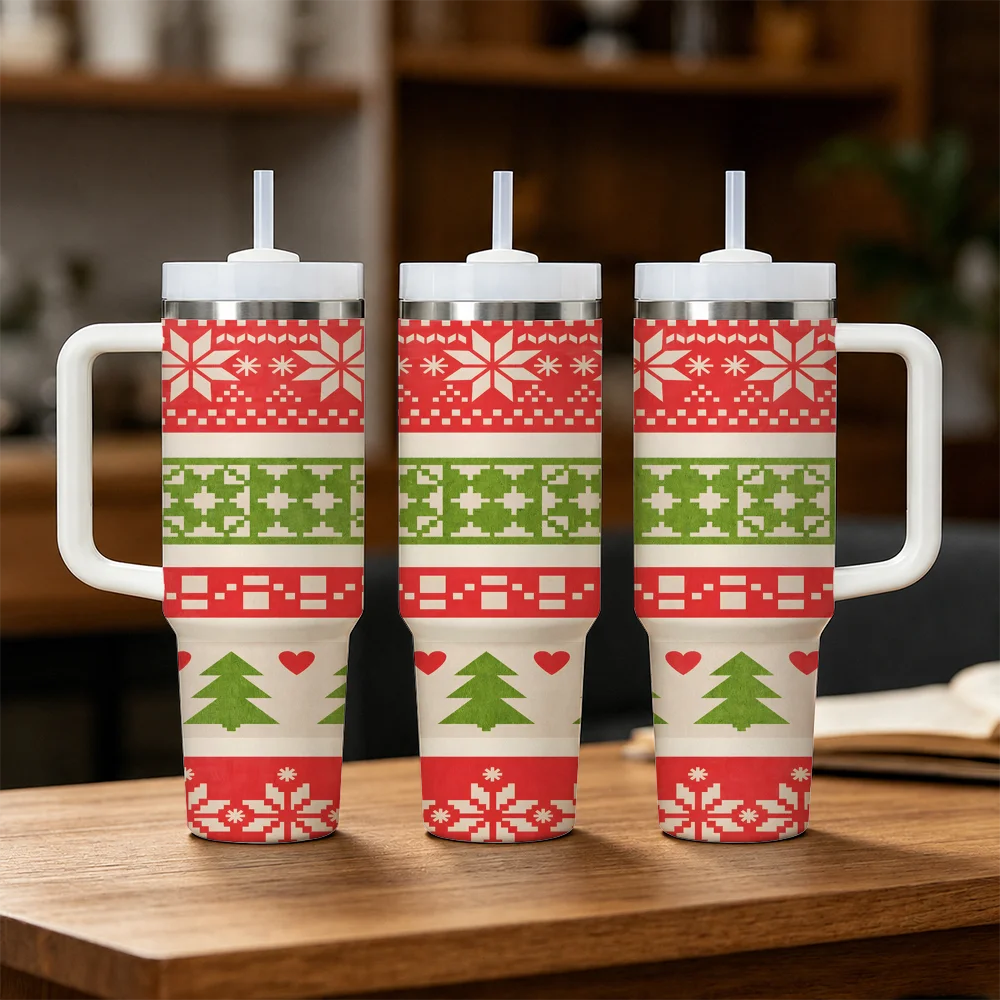 

Merry Anime Christmas Vacuum Flasks 40oz Stainless Steel Insulated Tumbler With Handle & Straw Leakproof Travel Mug