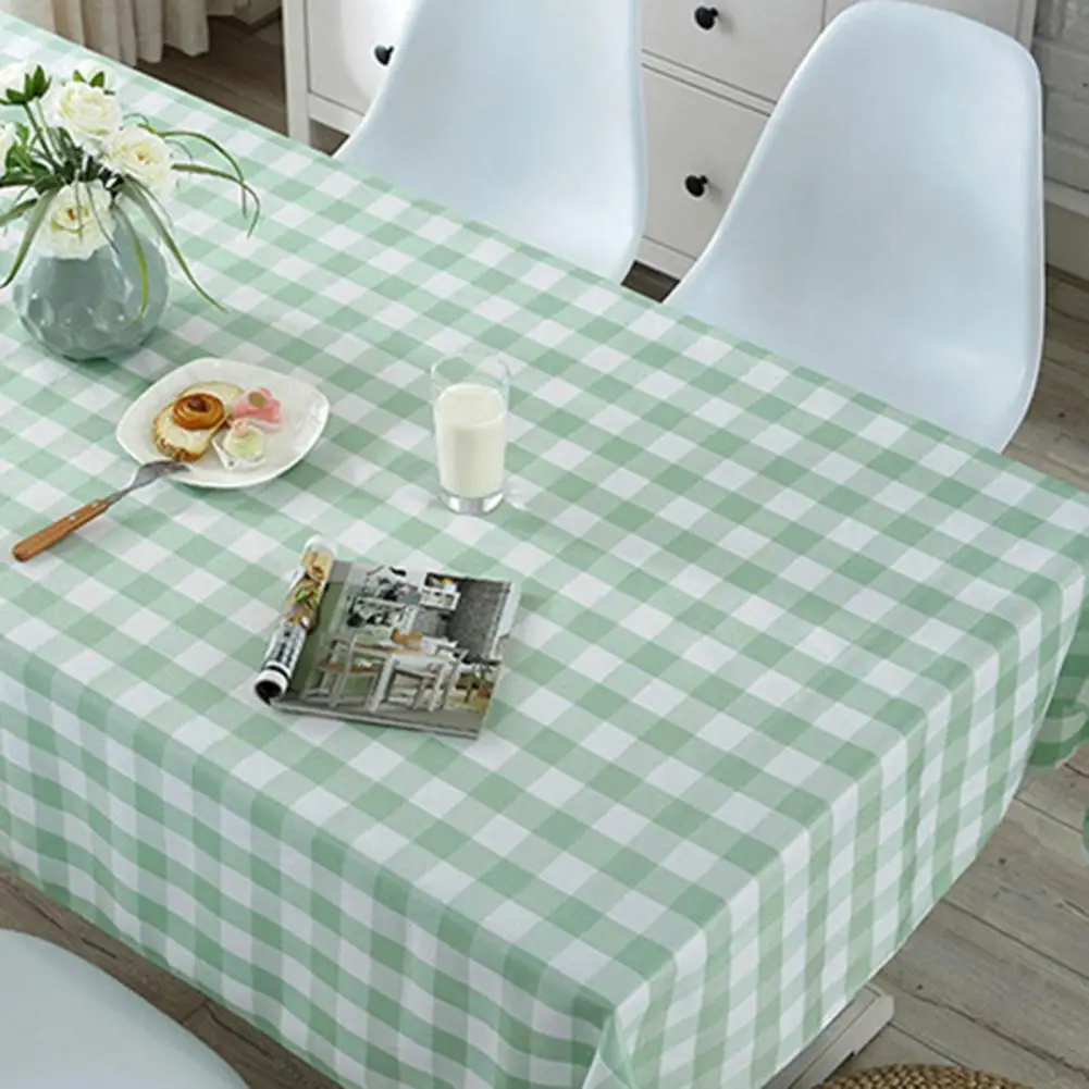 Dining Table Protector Waterproof Plaid Print Tablecloth for Banquets Parties Square Contrast Color Table Cover for Hotels