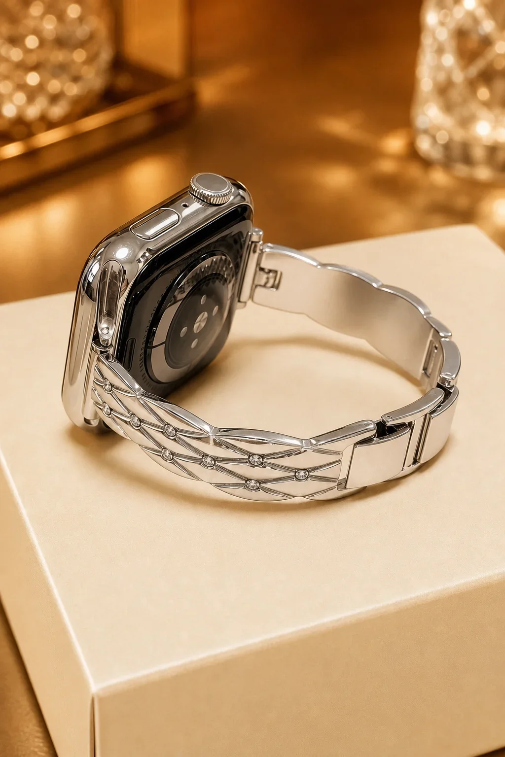 Light luxury fashion metal watch strap compatible with iWatch strap 38mm 40mm 41mm 42mm 44mm 45mm 49mm handmade watch strap
