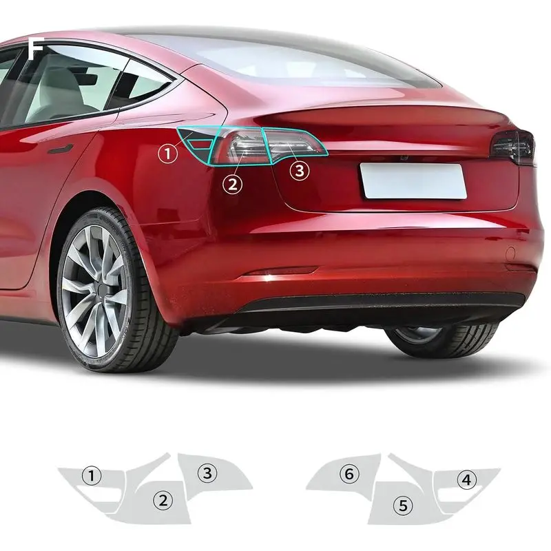 for Tesla Model 3 2017-2024 PPF Tail Light Paint Protective Film Self Healing 8.5mil TPU HD Film Scratch Protector Accessories