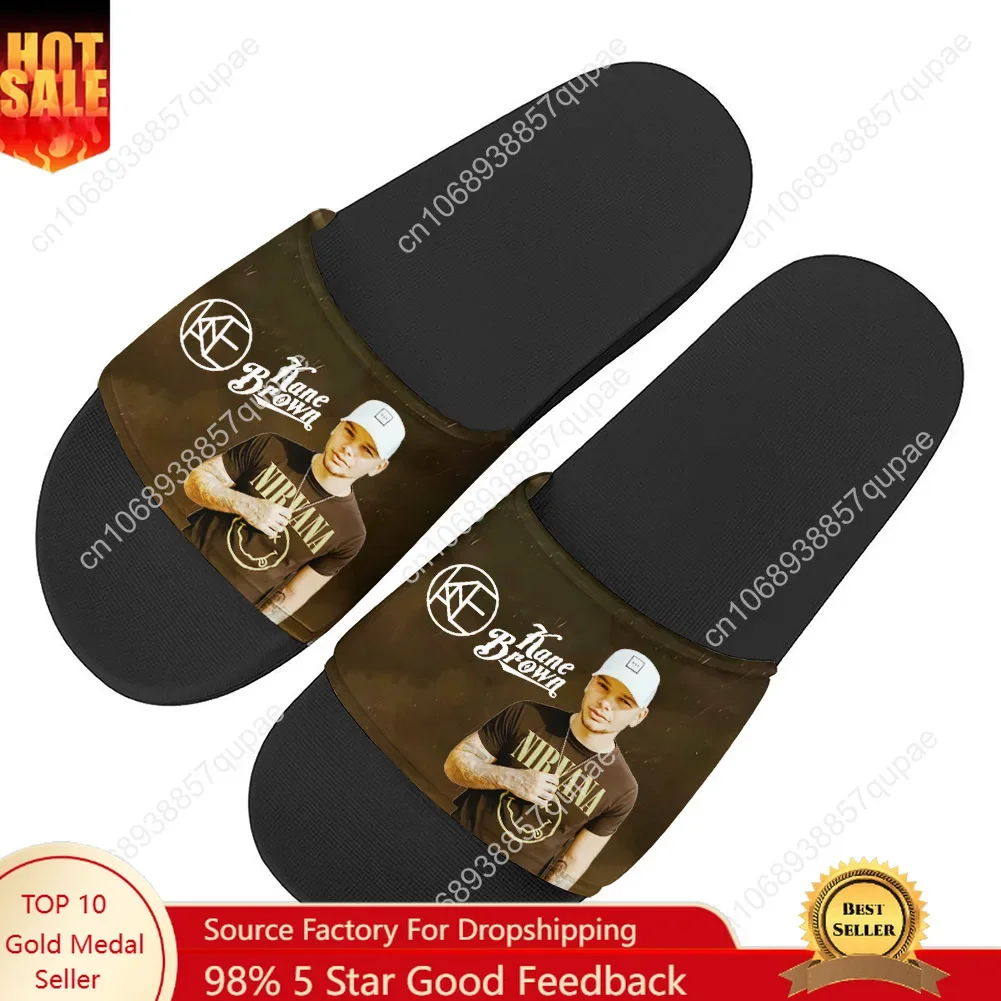 Kane Brown Music Singer Slippers Home Water Shoes Men Women Teenagers Beach Pool Sandals High Quality Custom Summer Slipper