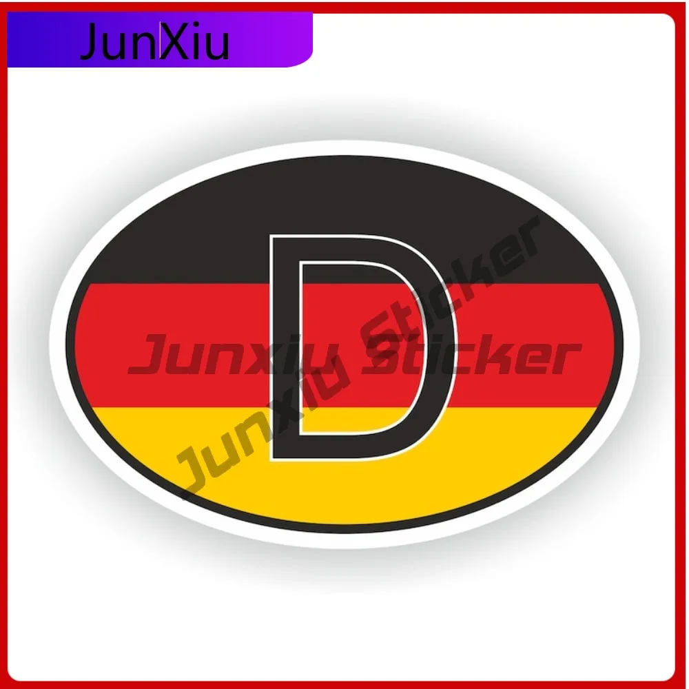 

Germany Country Code D Oval Sticker With National Flag Badge Sticker Scratch Cover Decals Custom Decals Car Rear Bumper Spoiler