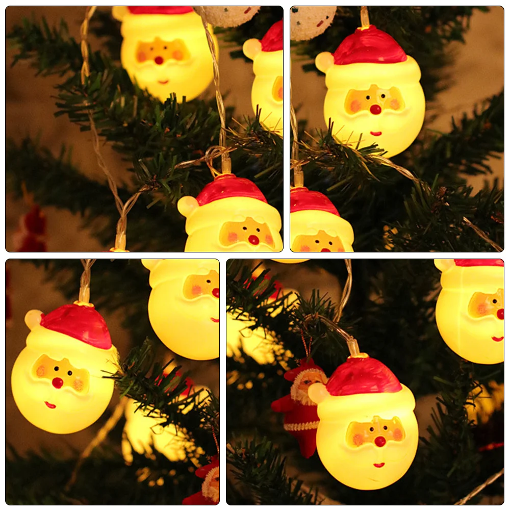 1 مجموعة LED عيد الميلاد سلسلة أضواء 20 لمبات سانتا قبعة تصميم قابلة لإعادة الاستخدام صديقة للبيئة مصباح لعيد الميلاد حفل زفاف عطلة جو