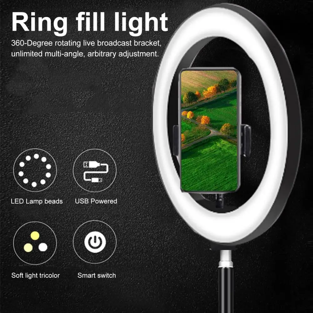 

6/10/12 Inch Fill Light 360 Degree Rotatable Ring Lamp Multifunction Switch LED Selfie Ring Light for Photography Live Streaming