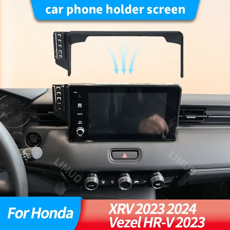 support-d'ecran-fixe-pour-honda-xrv-2023-2024-vezel-hr-v-2023-support-de-telephone-portable-support-de-charge-sans-fil-accessoires-de-voiture