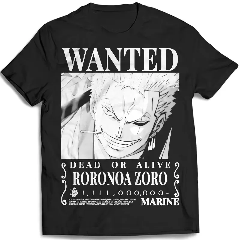 قطعة واحدة 2026 جديد حار انمي ياباني زورو الرجال النساء تيشيرت صيفي المتضخم ريترو عادية مريحة فضفاض Harajuku الشارع #1