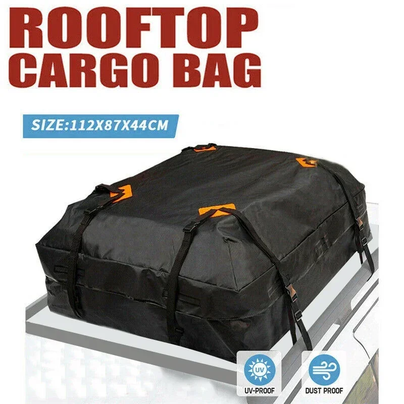 112X87X44cm Oxford Car Roof Box Rooftop Bag Waterproof Rooftop Luggage Carrier Storage Travel Waterproof for SUV Cars Body Kit