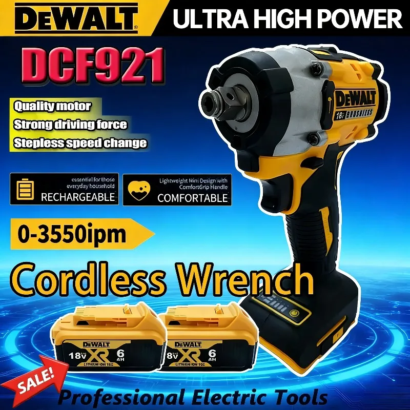 

Dewalt DCF921 1/2 inch Cordless Wrench Atomic Maximum Cordless Impact Wrench Variable Speed Charging Wrench 18V20V Battery