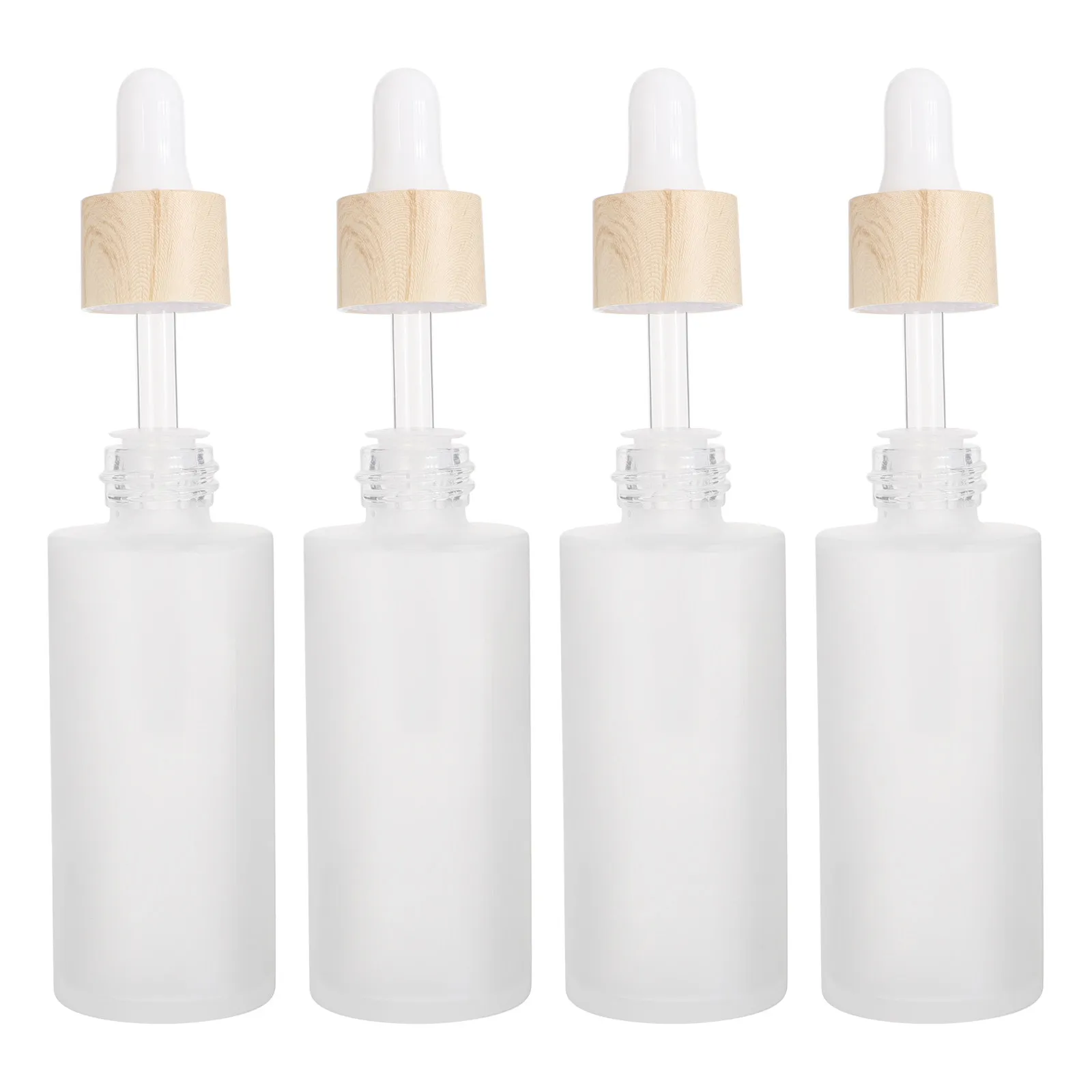 

4Pcs Dropper Bottles Mini Frosted Glass Essential Oil Bottles Refillable Travel Subpackaging Container Perfume Sample Holder