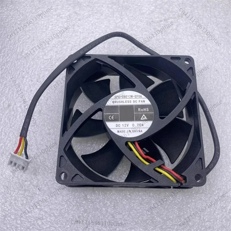 

EFC-08E12W-EF07 EF06 80*80*25mm 12V 0.70A 3-Wire Server Inverter Switch Cooling Fan