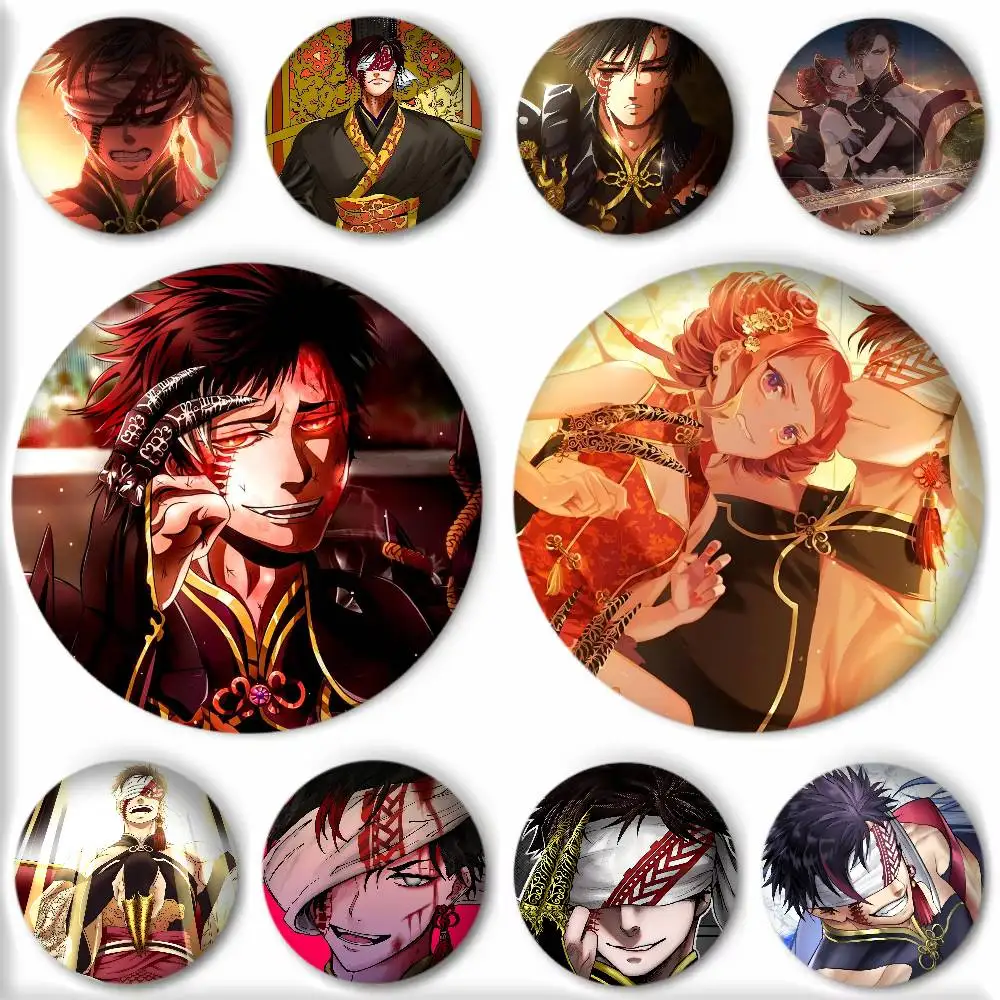 Anime R-Record of Ragnarok First Emperor Of China Qin Shi Huang  Badge Round Art Brooch Clothes Backpack Accessories Lapelnd