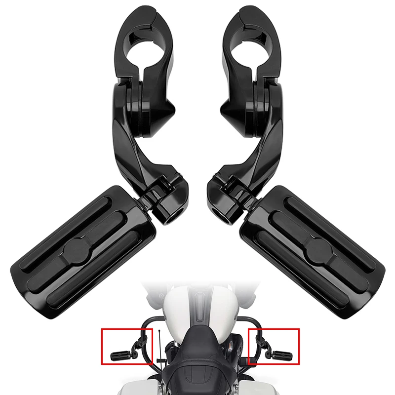 

1-1/4" 1.25" 32mm Adjustable Foot Pegs Motorcycle Footpegs Foot Rests For Harley Electra Glide Ultra Classic FLHTCU Sportster