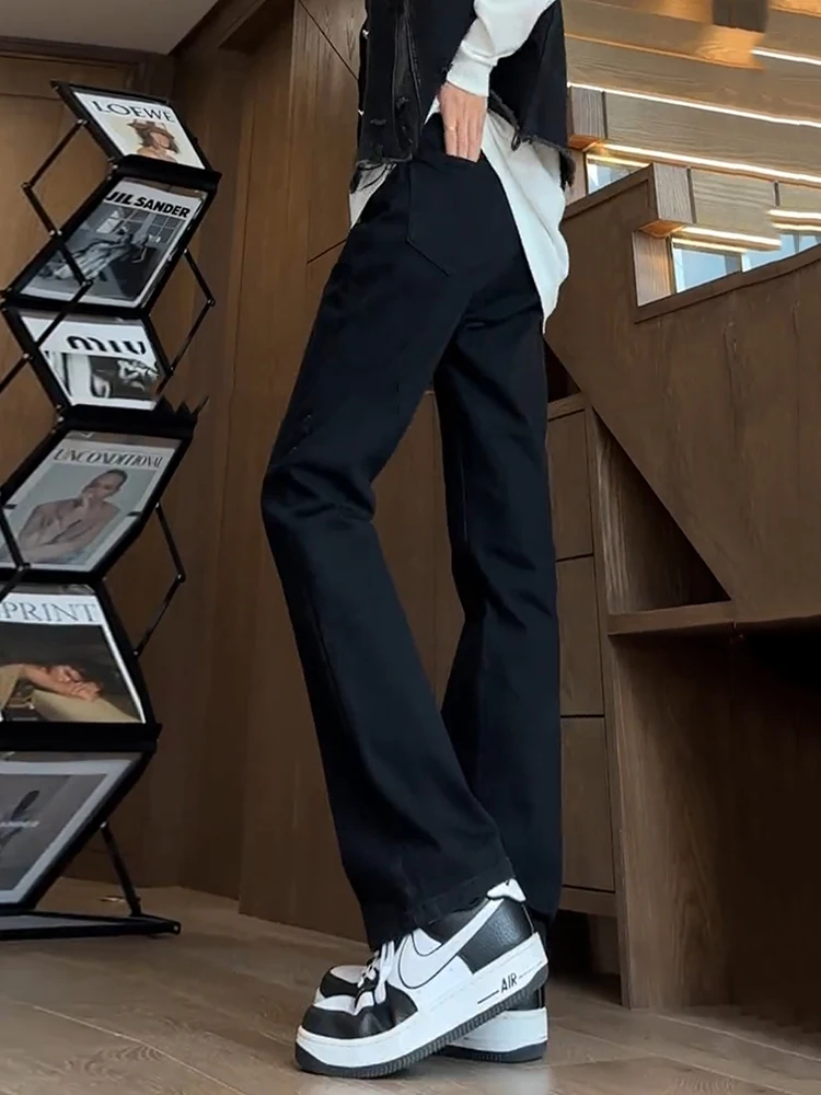 

Men's Bootcut Jeans High Waist Fce Lined Straight Leg Long Trousers Knife Design Autumn Winter Faion Casual Wear