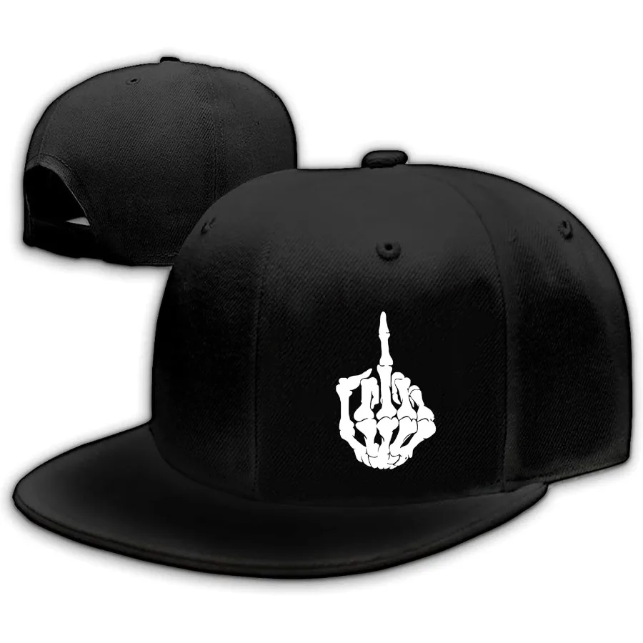 

Motorcycle Skull Hat Flat Bill Hats for Men Snap Backpack Mens Hats Snapback Baseball Cap for Teens Boys