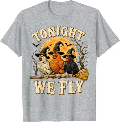 Heute Nacht fliegen wir, lustiges Hühner-T-Shirt, gruselige Saison, Bauernhof, Halloween-T-Shirt, Y2k-Humor, Bauern-Halloween-Partykleidung, grafische Bekleidung, Geschenke – Detail 6