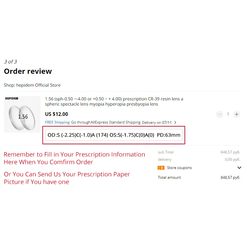 Customized 1.56 1.61 1.67 1.74 Optical CR-39 Resin Aspheric Glasses Lenses Myopia Hyperopia Presbyopia Optical Lens