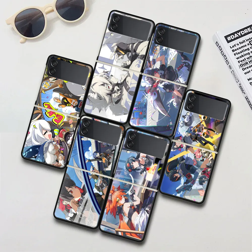 Koleda Belobog Zenless Zone Zero Case for Samsung Galaxy Z Flip 4 3 5G Black Hard Capas Flip4 Flip3 PC Phone Cover Zflip4 Zflip3