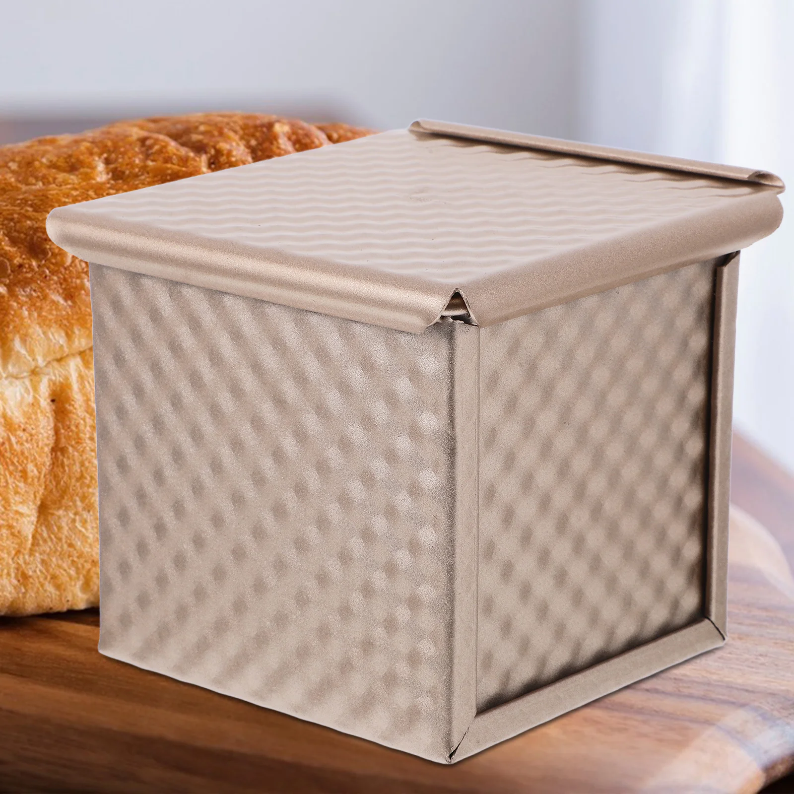 

Mini Pullman Loaf Pan 8.5X4X2.75Inch Non Stick Toast Mold Baking Bread Pan With Lid For Home Kitchen Commercial Use