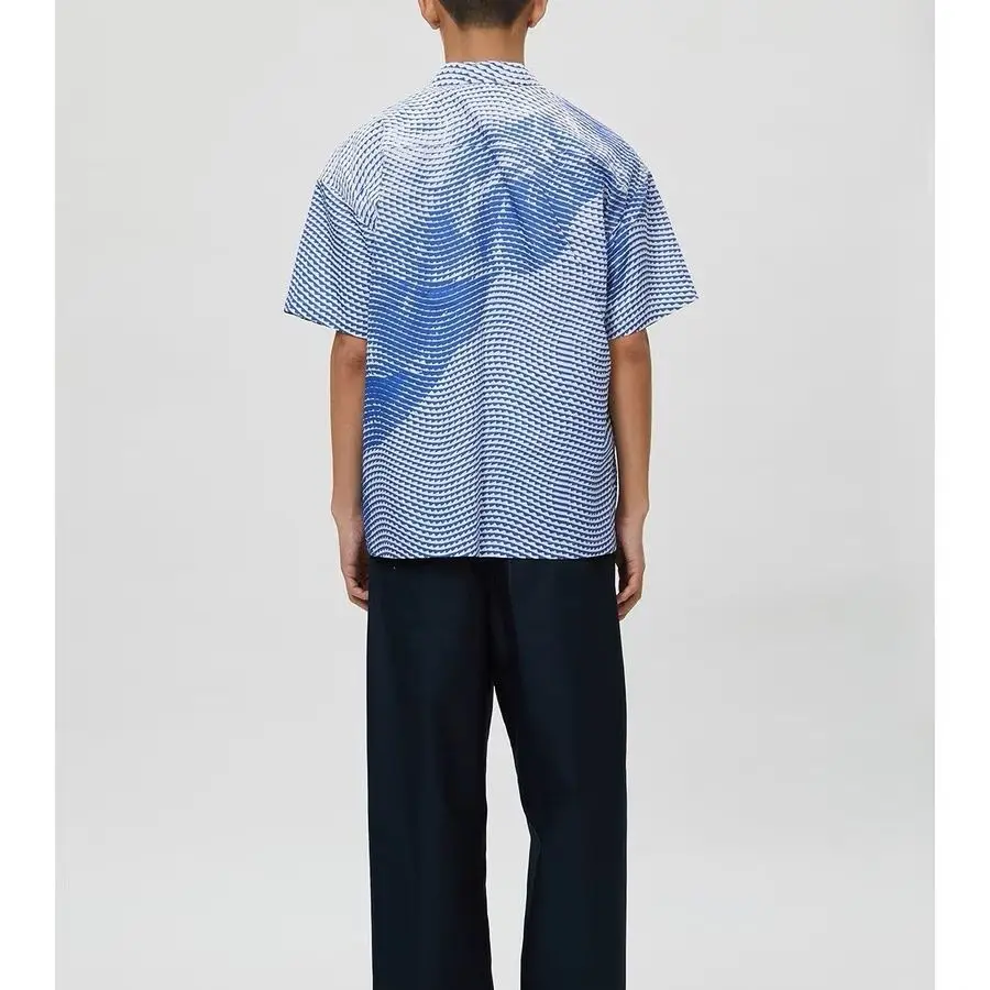 

American trendy brand 2025 new men's and women's copper plate printing casual style summer short-sleeved diving shirt