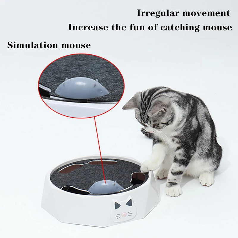 Cat Toy Electric Mouse 2 Gear Adjustable Cats Turntable Interactive Game Training Kitten For Cat Supplies Juguetes Para Gatos