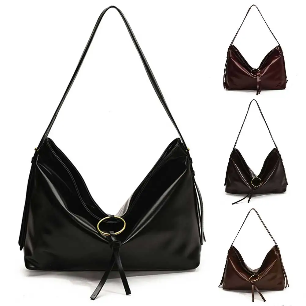 

Shoulder Bag PU Leather Tote Bag Trendy Top Handle Satchel Slouchy Shoulder Purse for Women Present for Birthday and Valentine