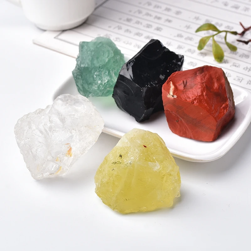 Natural Gravel Mineral Specimen Irregular Amethyst Healing Stone Multicolor Raw Quartz Crystal Home Decor Jewelry Accessory Gift