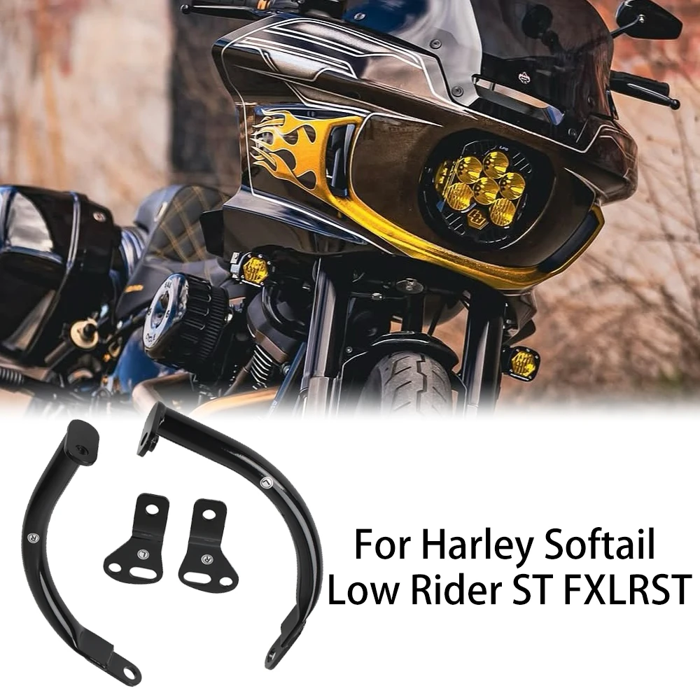 

Комплект опорной планки переднего обтекателя для Harley Softail Low Rider ST FXLRST 117 2020-2024, кронштейн стабилизатора мотоцикла, черный