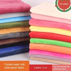 Soft Thin Short Plush Fabric Elastic By The Meter for Needlework Doll Pillowcases Clothes Toys Diy Sewing Cloth Soft Smooth Red
