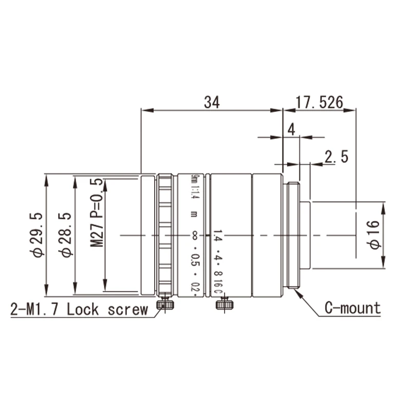 VST Technology SV-0914H 100% Original New 5MP 9mm 2/3'' C-Mount High Contrast CCTV Industrial Lens