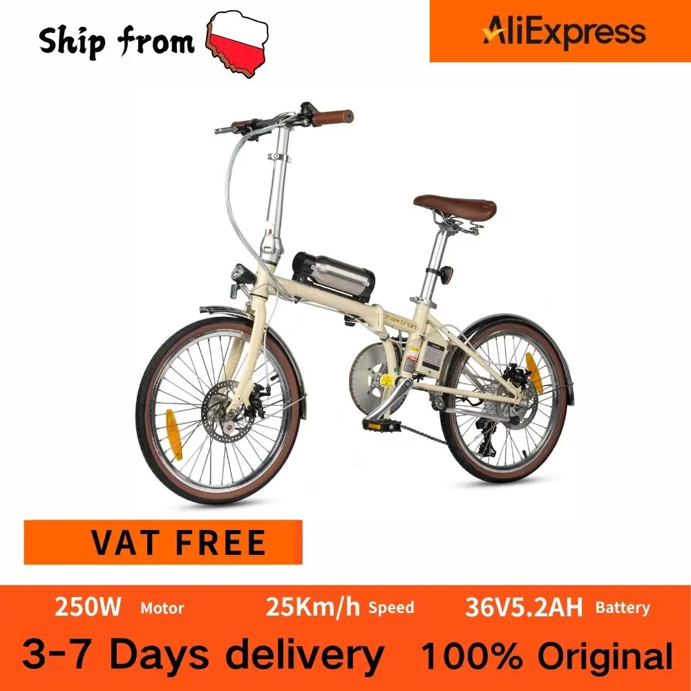 Vélo électrique pour adultes Maxturn Smart 20, puissance 250W, 36V 5.2AH, vélo de ville, pneus anti-explosion 20*1.35 pouces, vélo électrique