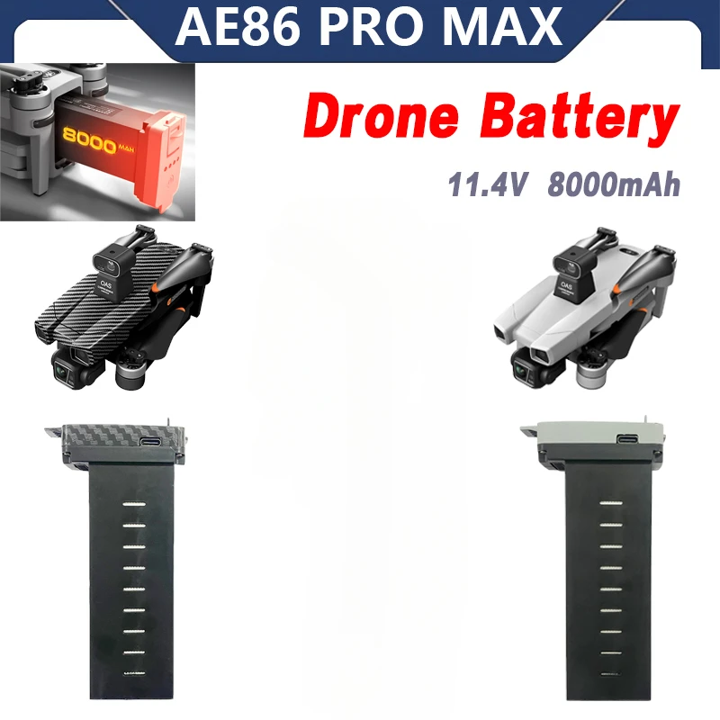 

AE86 PRO MAX 8K Drone Original Battery 11.4V 8000Mah For AE86 PRO MAX Plus Carbon Fiber Battery Spare Parts Accessory Battery