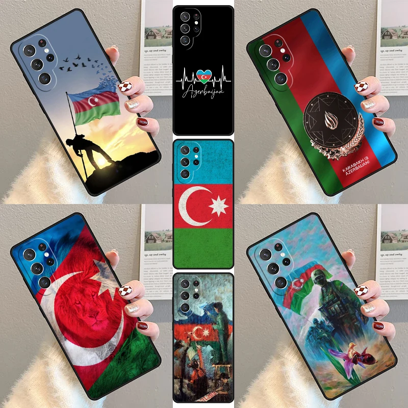Чехол для телефона с флагом Азербайджана и гербом для Samsung Galaxy S23 S21 S20 FE S24 S22 Ultra Note20 S10 S9 S8 Plus, силиконовый чехол