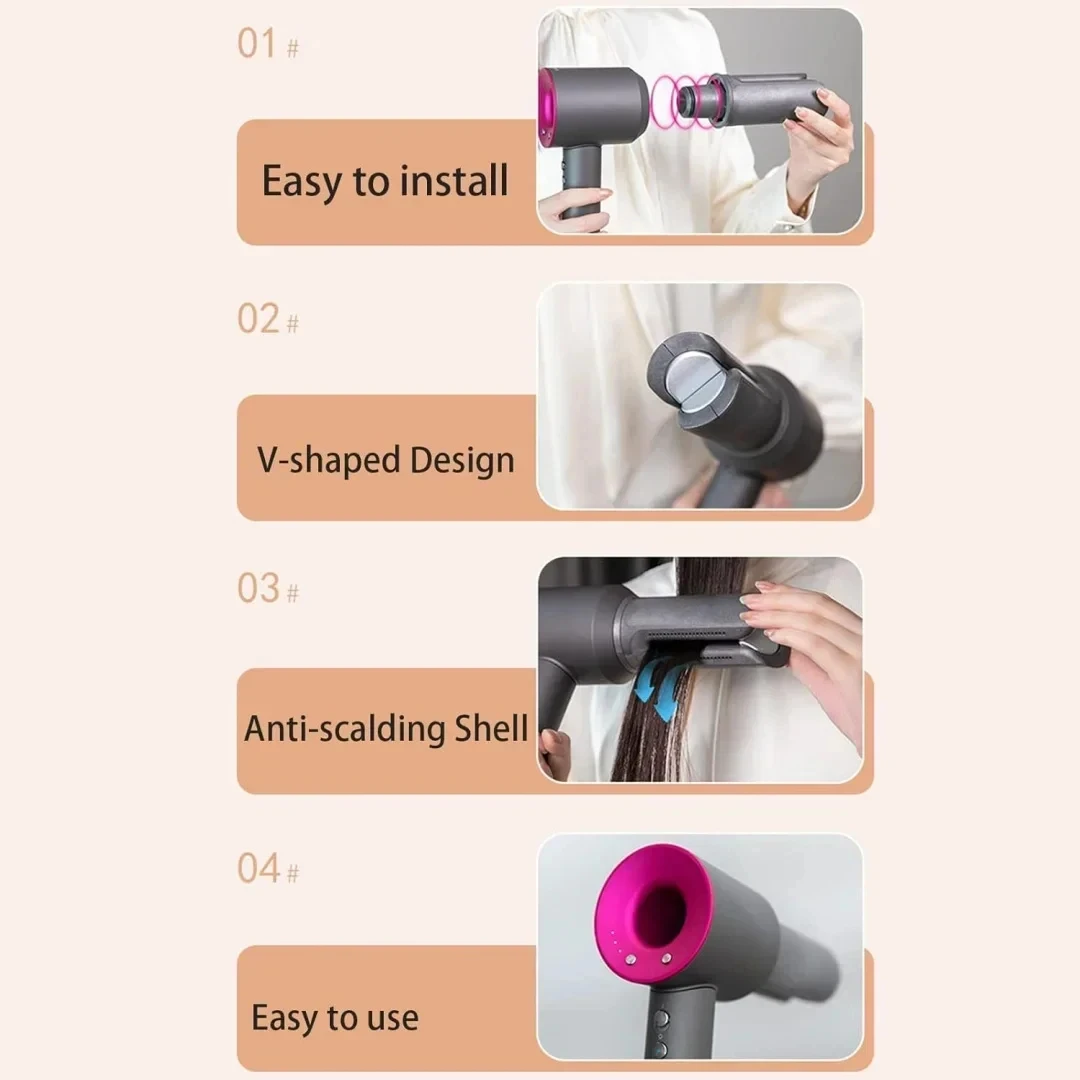 Hair Dryer Straight Nozzle Attachment For Dyson Airwrap HD Straight Plate Clamp Hair Styling Straightening Tool image 5