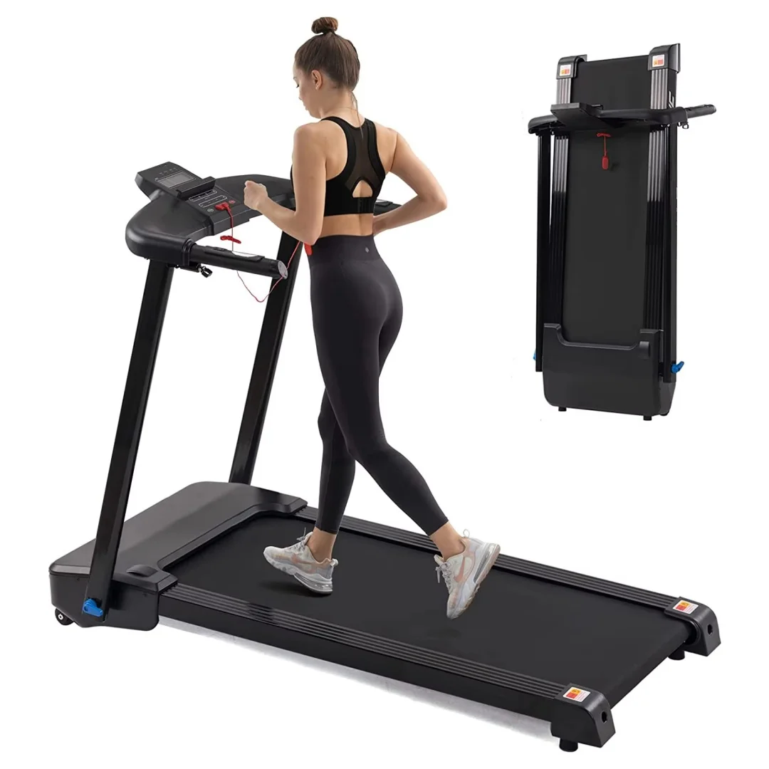 Portable Foldable Treadmill, Wide Running Surface, Dual Display, Powerful Motor & Wireless Heart Rate
