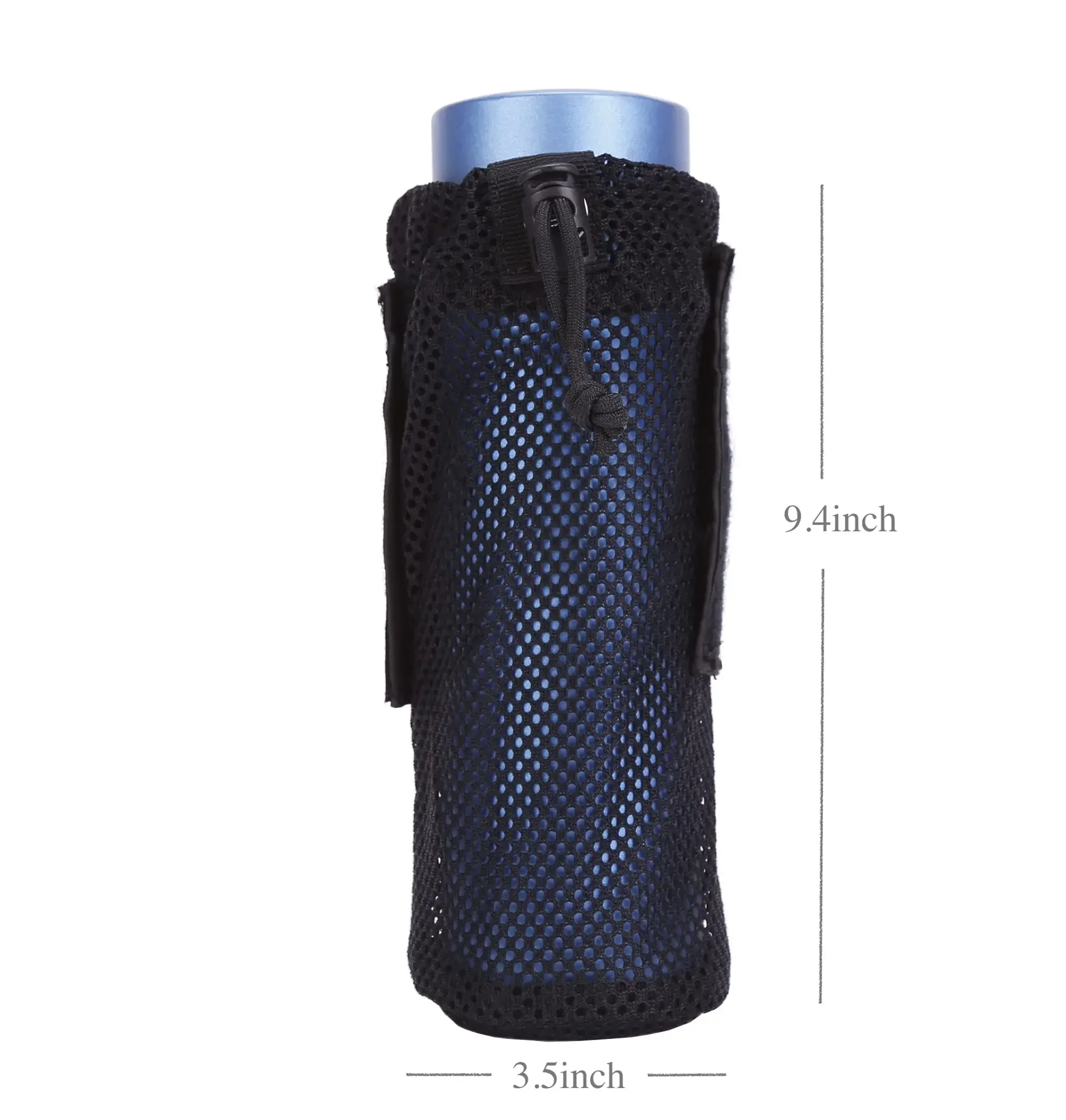 Borsa porta bottiglia d'acqua in rete Molle, tessuto leggero in poliestere, custodia per bottiglia d'acqua per camminare, borsa porta bottiglia d'acqua