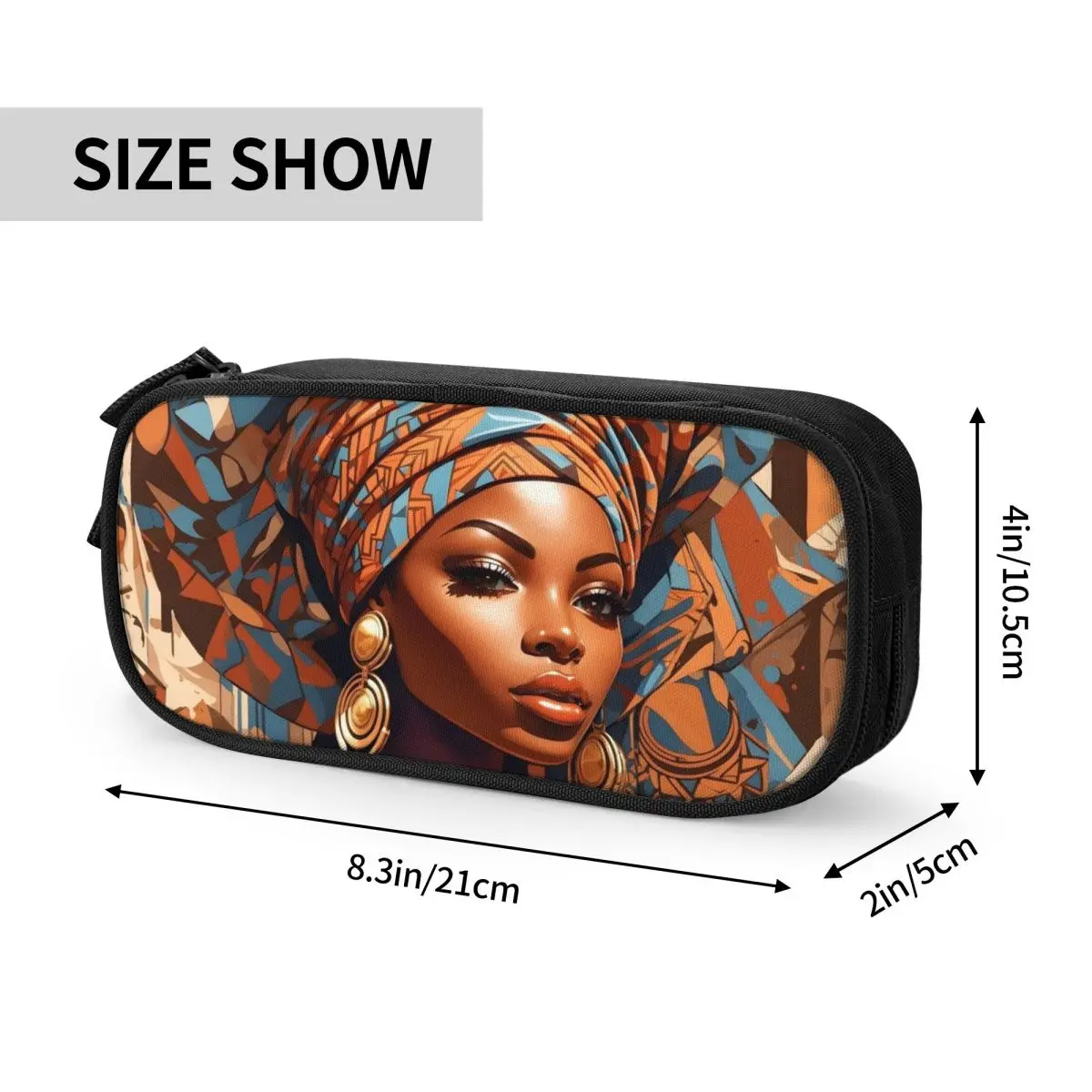 Korean Custom African Ethnic Style Pattern Pencil Case for Boys Gilrs Woman Pattern Large Capacity Pen Box Bag Stationery