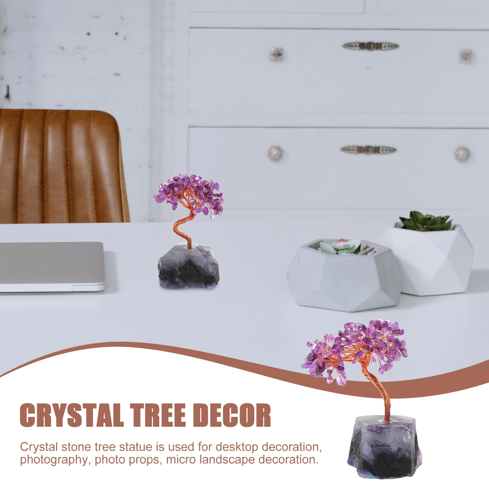 

Citrine Crystal Tree Decor Exquisite Adornment Desktop Office Tabletop Photo Props Wealth Prosperity Lucky Gift