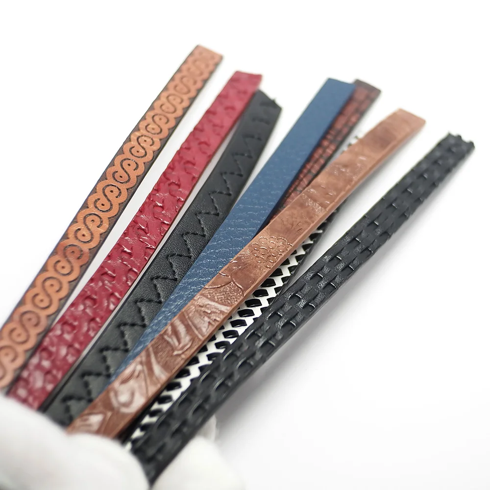 5pcs Flat Leather Cord,Bracelet Making,8inch Leather Strips,Bracelets Crafting Material,Synthetic Leather Crafting Supplies