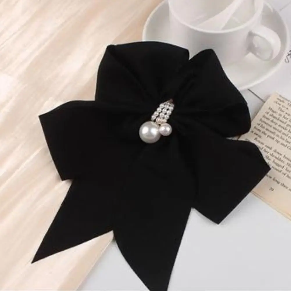 Fairy Knotted Long Ribbon Clip Chiffon Big Bow Pearl Hair Clip Ponytail Hairpin Women Hair Accessories For Girls Headwear