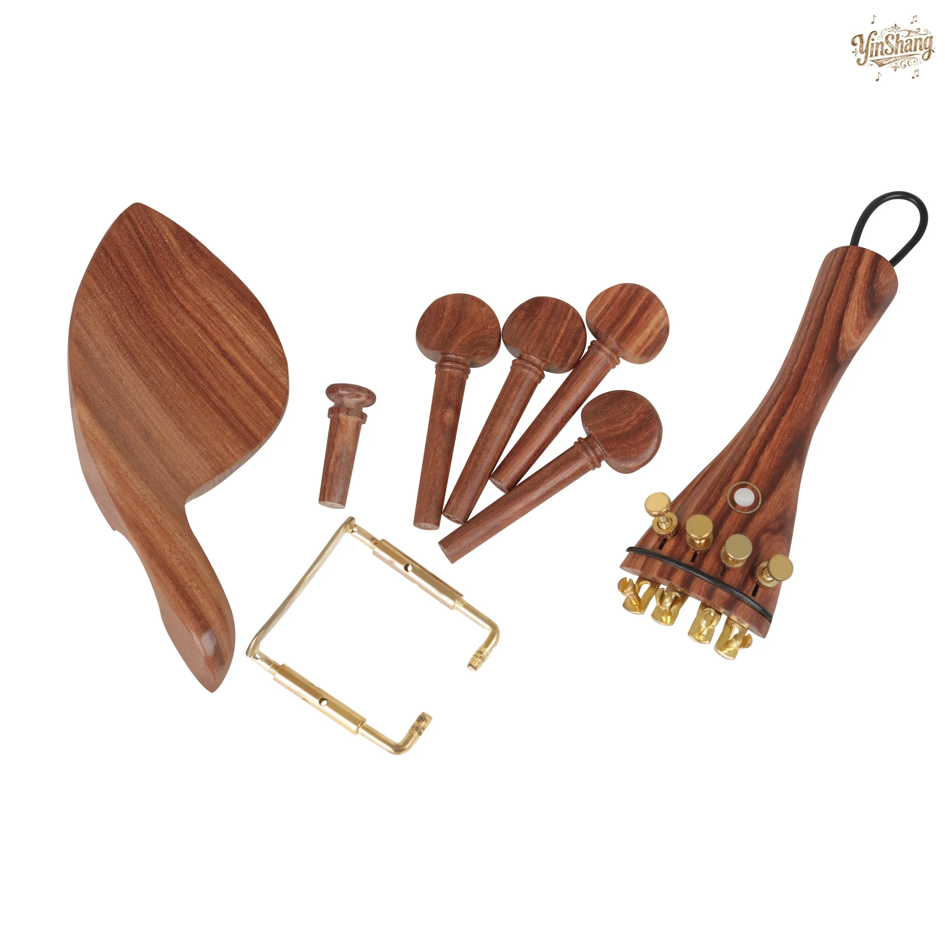 

1set High-End Violin Jujube Wood Repair Parts 5 pcs of Violin Repair Parts: Tailpiece, Chinrest, Pegs, Endpin