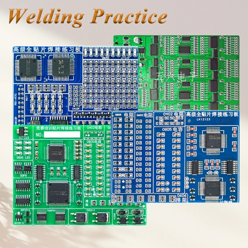 SMD Components Welding Practice Board Kit Electronic Craft STM Skills Teaching Practical Training Electrician Circuit Board DIY