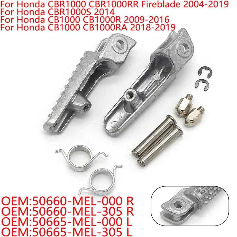 

Motorcycle Front Foot Pegs Footrest For Honda CBR1000 CBR1000RR Fireblade 2004 2005 2006-2019 CBR1000S CB1000RA 50665-MEL-000 L