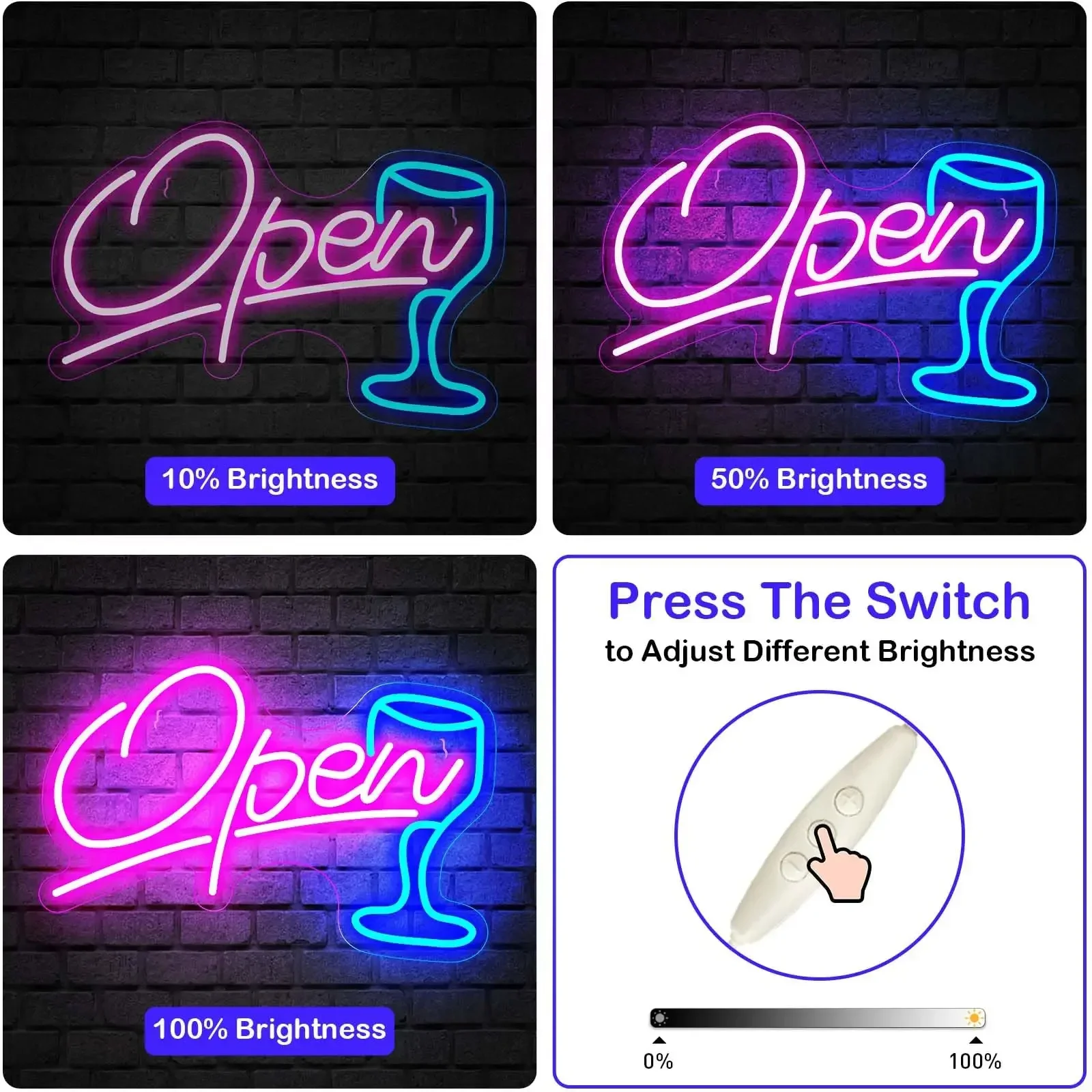 OPEN Neon Sign Bar Lights Neon Signs for Home Bar Led Party Wall Decor USB Powered Man Cave Christmas Halloween Decoration Gifts