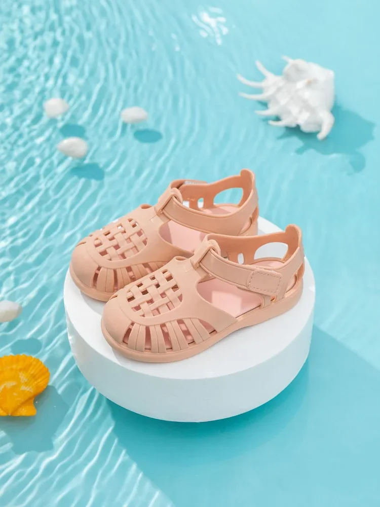 High Quality Children Beach Shoes for Sea Summer 2024 Girls Sandals Baby Soft Non-slip Princess Jelly Shoes Boy Roman Flip-flops